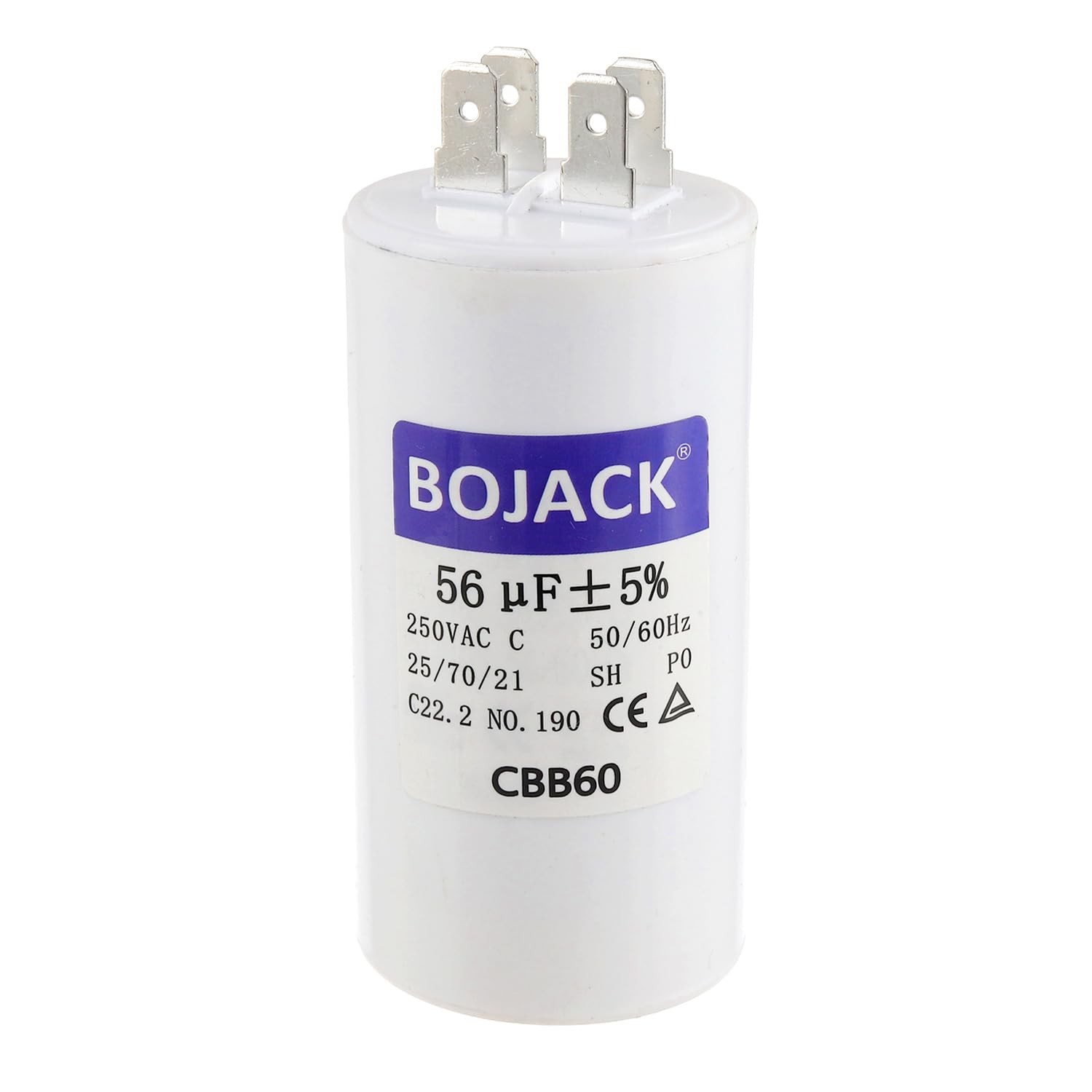 BOJACK CBB60 56uF 250 Volt 50/60Hz Garage Door Opener Capacitor with Two...