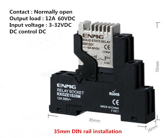 Small 3-32VDC solid state relay rail type GK12D6132 DC control DC 12A 60VDC