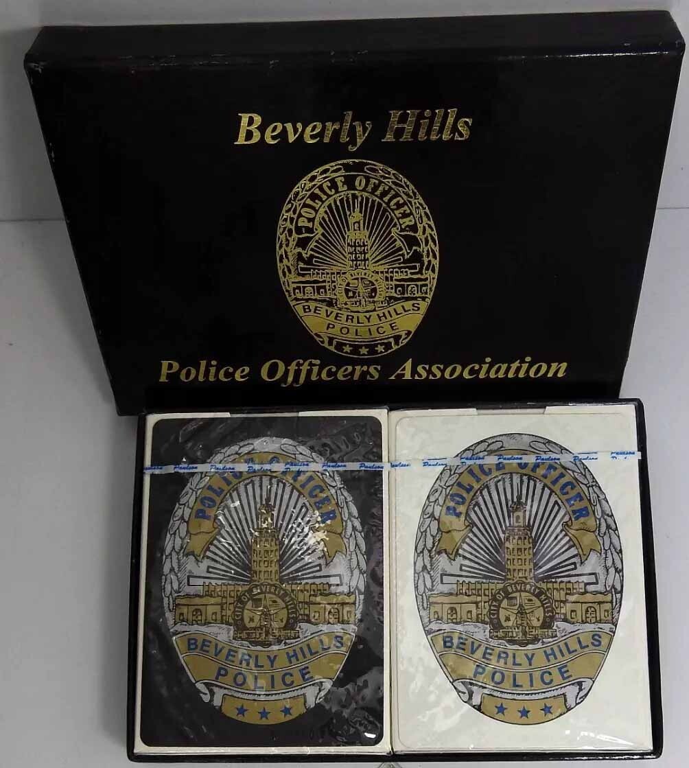 2 NEW PACKS PLAYING CARD SET Beverly Hills Police OFFICER ASSOCIATION BADGE