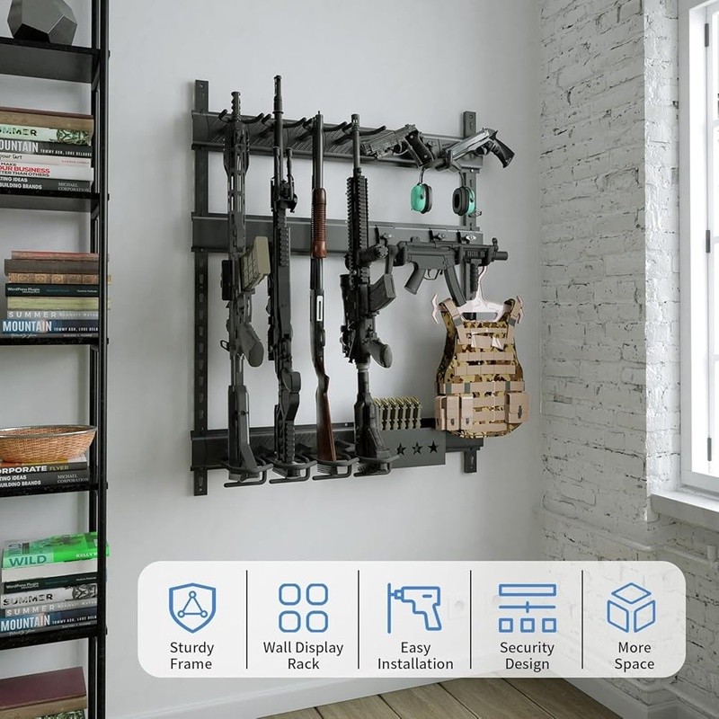 Adjustable Gun Wall Mount Rifles Handguns Tactical Gear & Accessories Storage US
