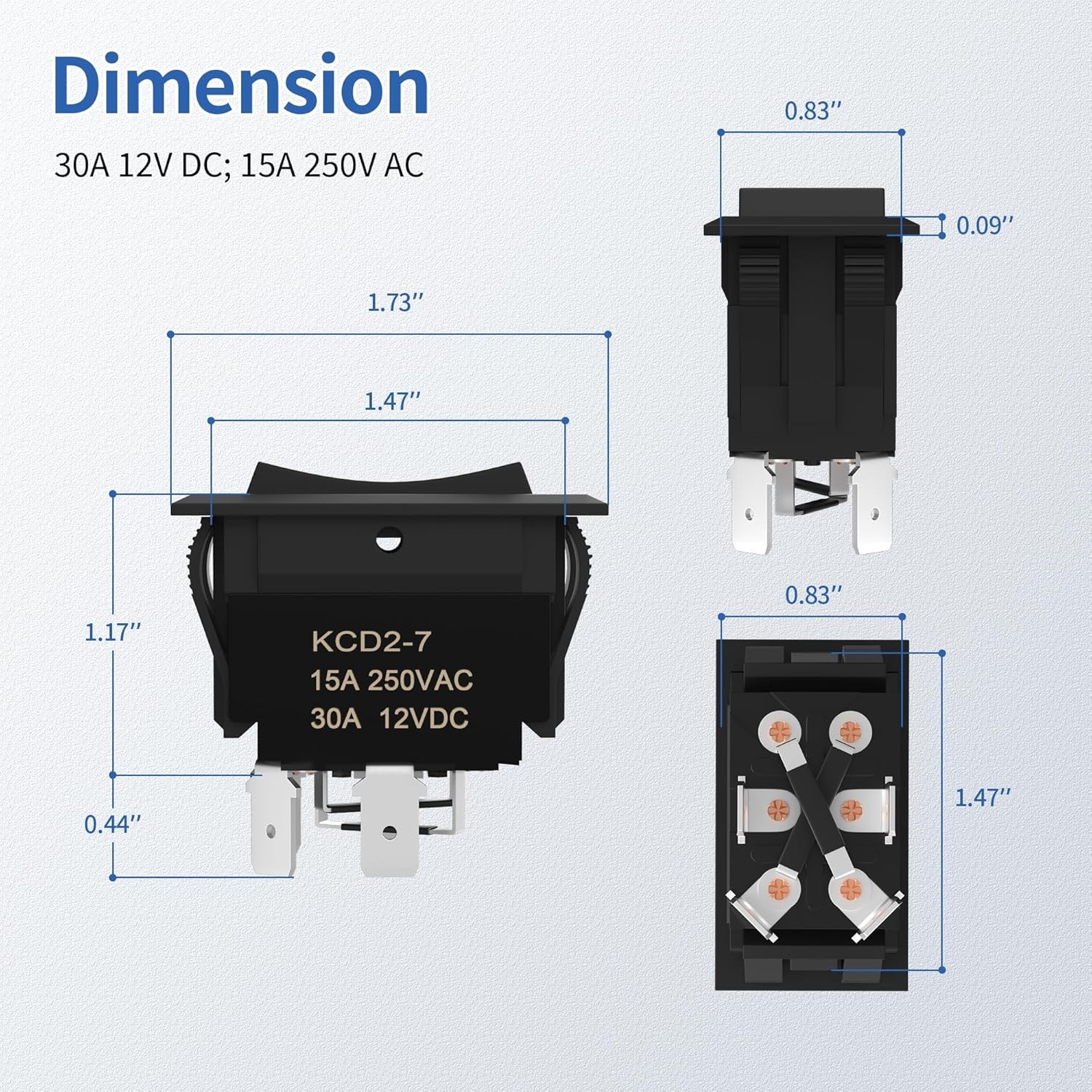 12V 30A DPDT Polarity Reversing Switch RV Trailer Trailer Stabilizer