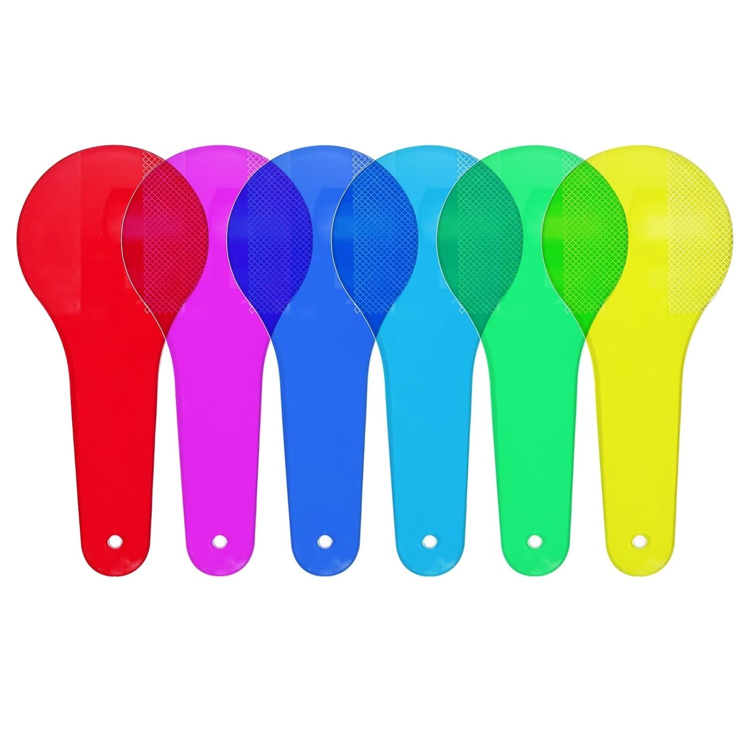 6PCS Transparent Color Paddles Optics Filter Plates Educational Science Learning
