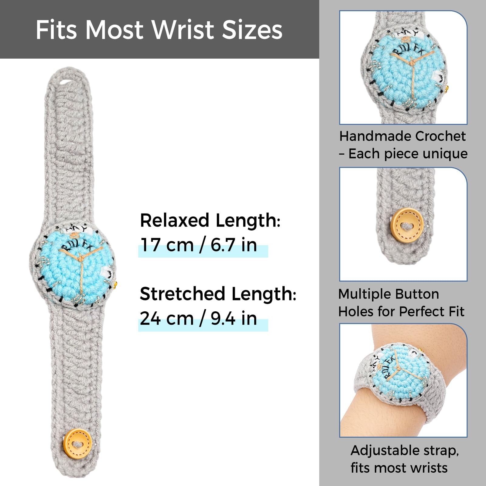 Handmade Crochet Watch Bracelet – Funny Jewelry Gift for Boyfriend, Creative ...