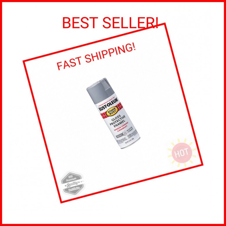 Rust-Oleum 7786830 Stops Rust Spray Paint, 12 oz, Gloss Smoke Gray