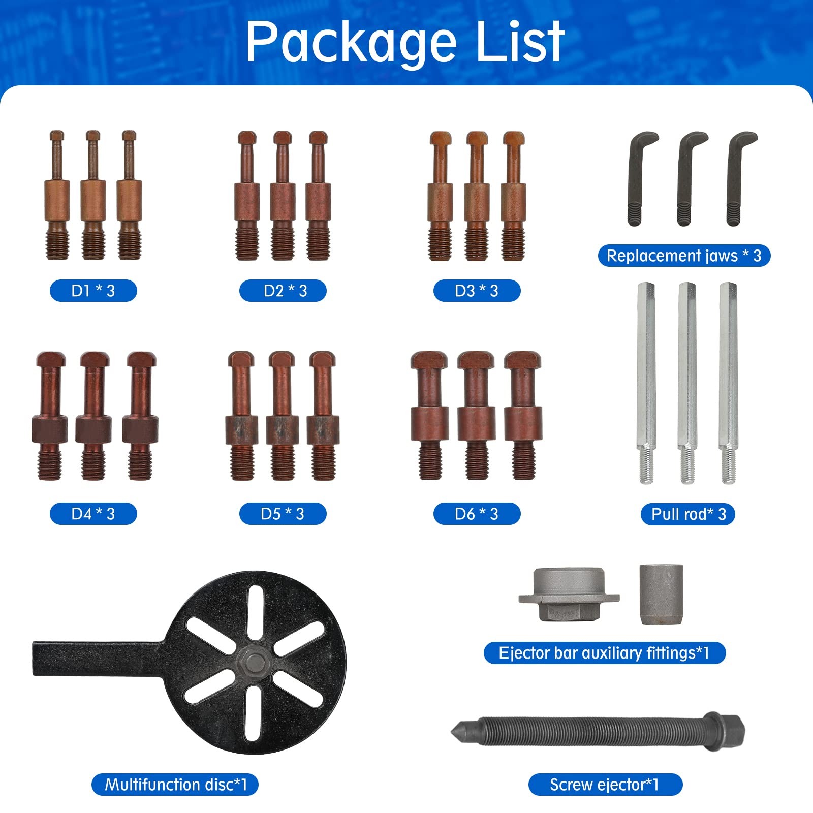 21 in1 Bearing Puller Bearing Puller Set Inner Hole Three-Jaw Puller with Cur...