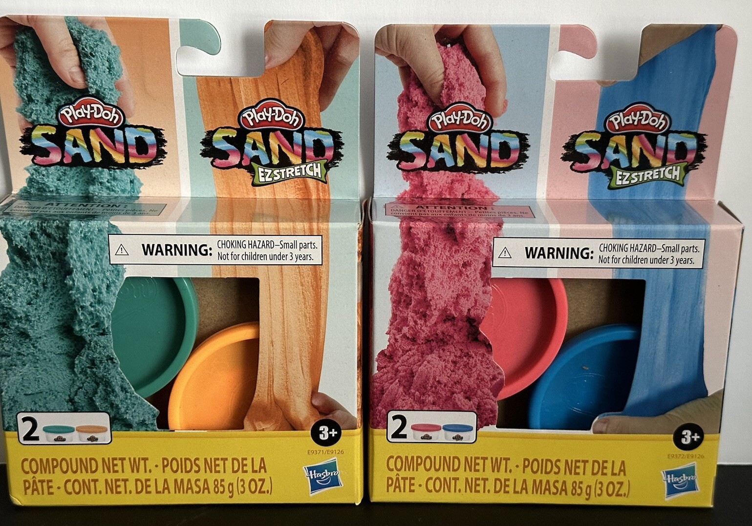 Hasbro Play-Doh 4 Pack Sand and EZ Stretch Sand Teal/Orange Pink/Blue