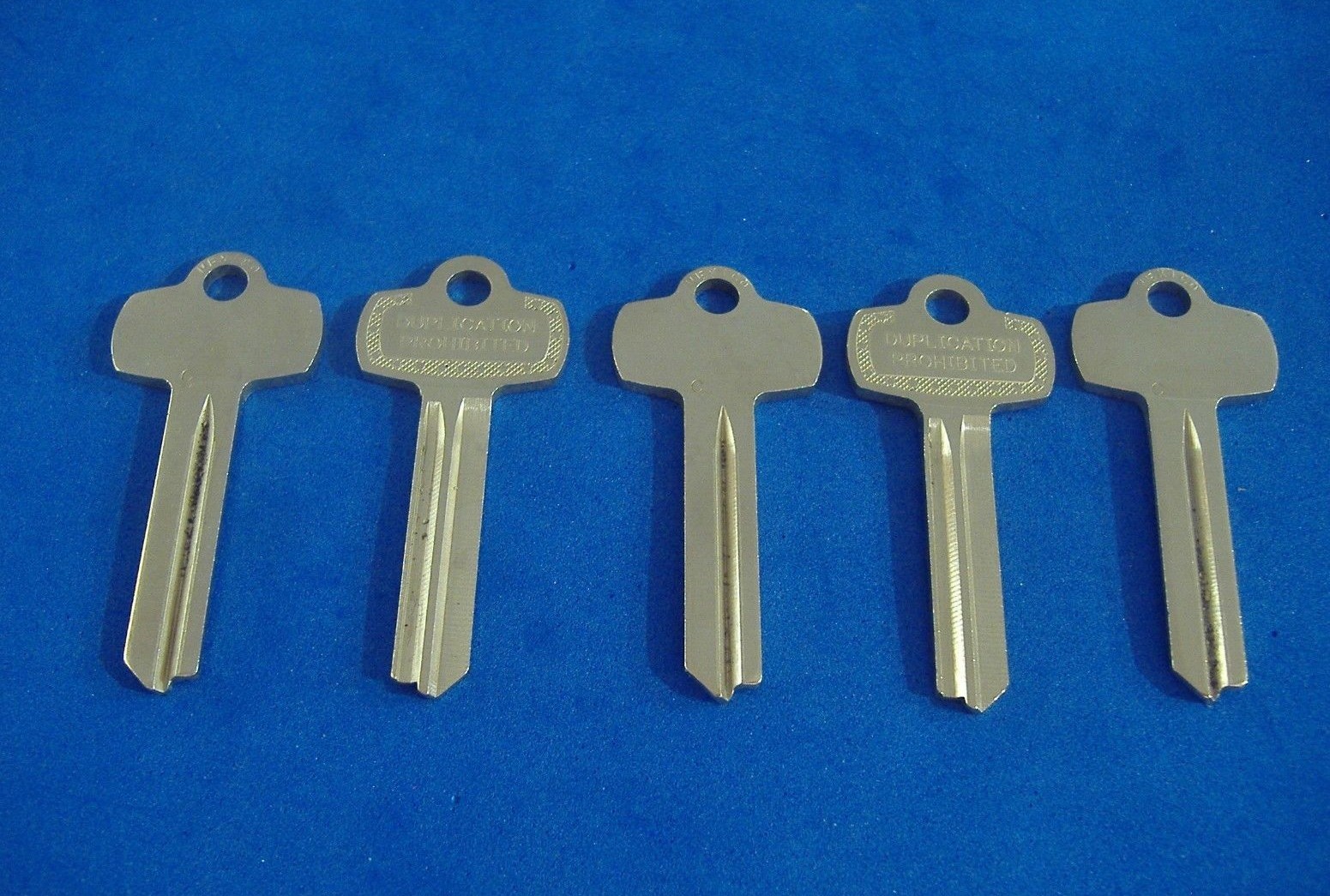 LOT OF FIVE NICKEL SILVER FITS BEST KEY BLANKS FOR "C"  KEYWAY