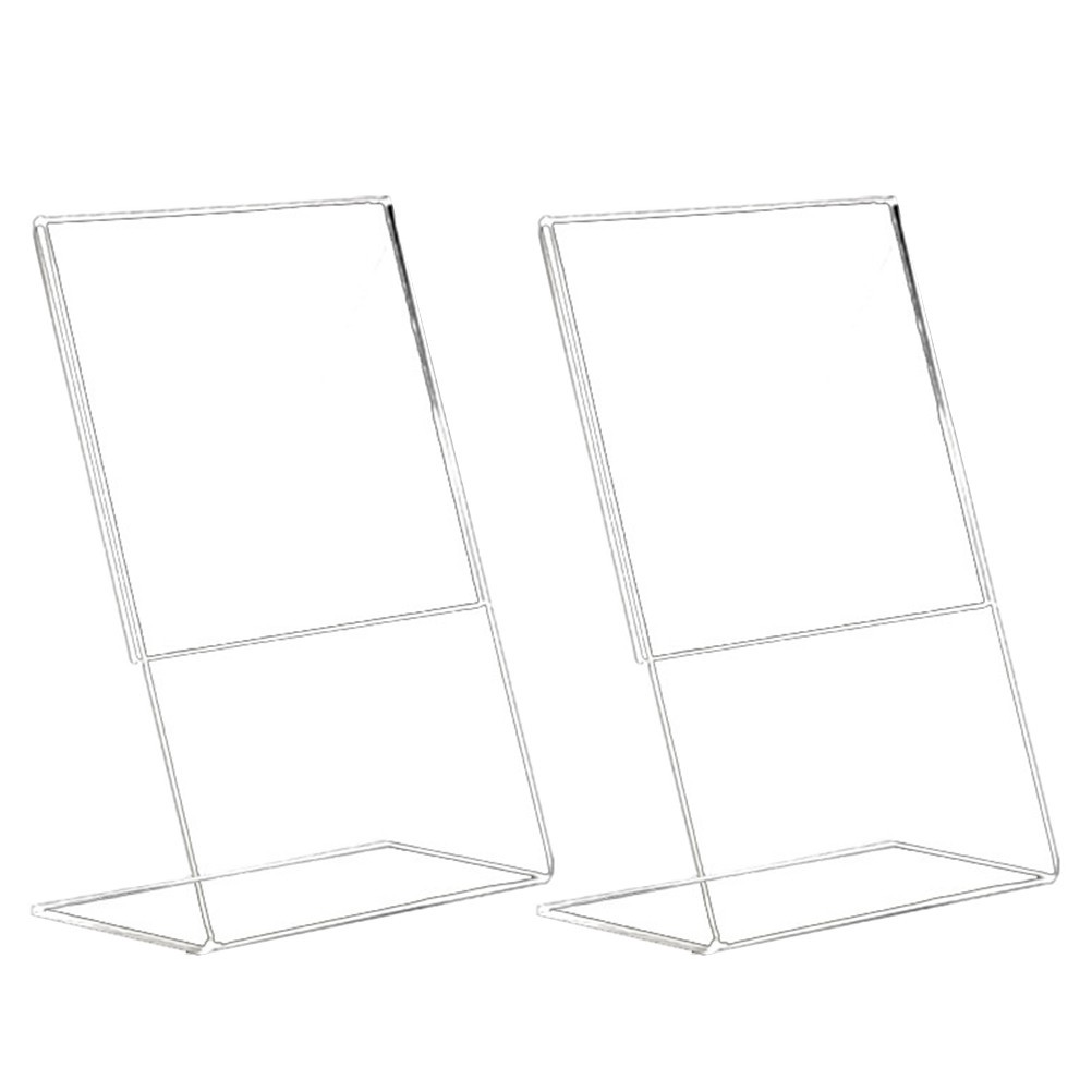 2Pcs Transparent Acrylic Desktop Sign Holder for Meeting Display