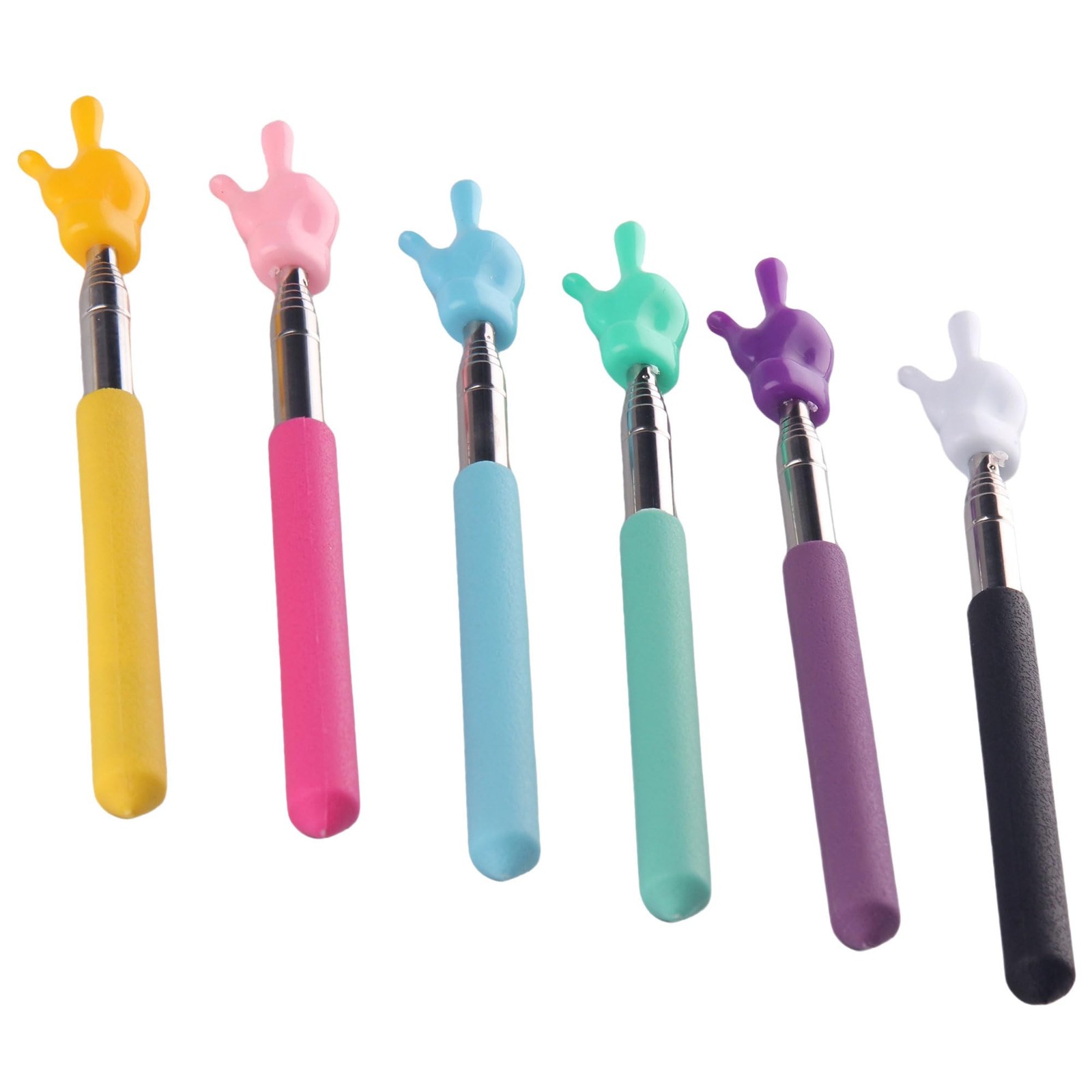6Pcs Multipurpose Teacher Pointer Sticks Extendable 21" Finger Pointers...