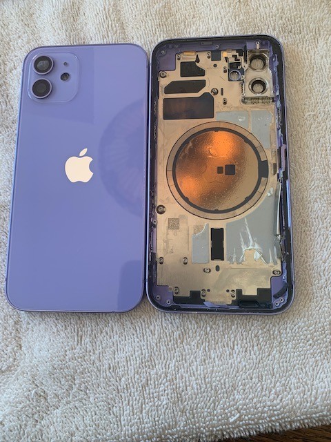 Apple iPhone 12 rear housing back glass chasis Purple (D)