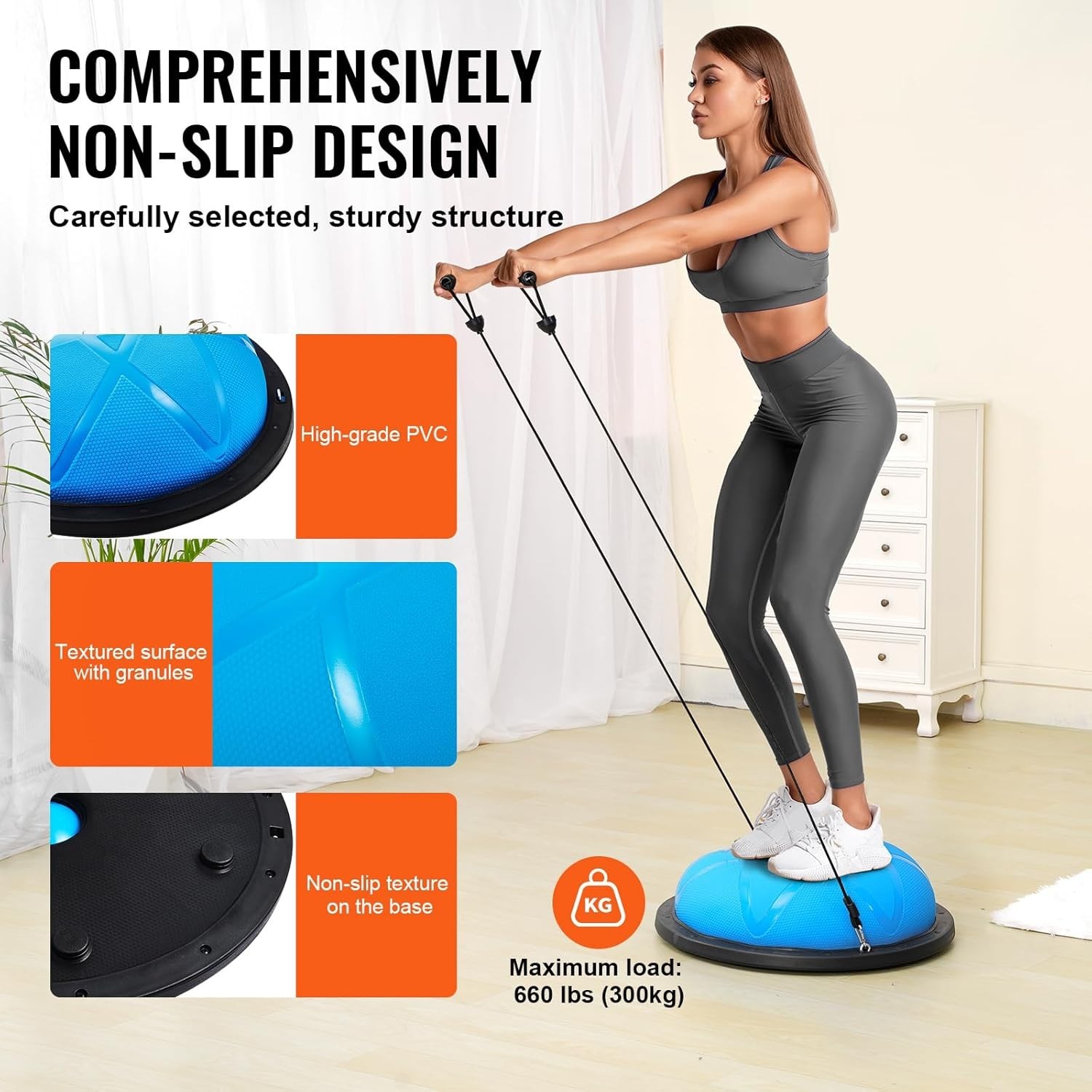 23/26 inch Balance Ball Trainer, 1500lbs Capacity Stability Ball, Yoga Ball w...