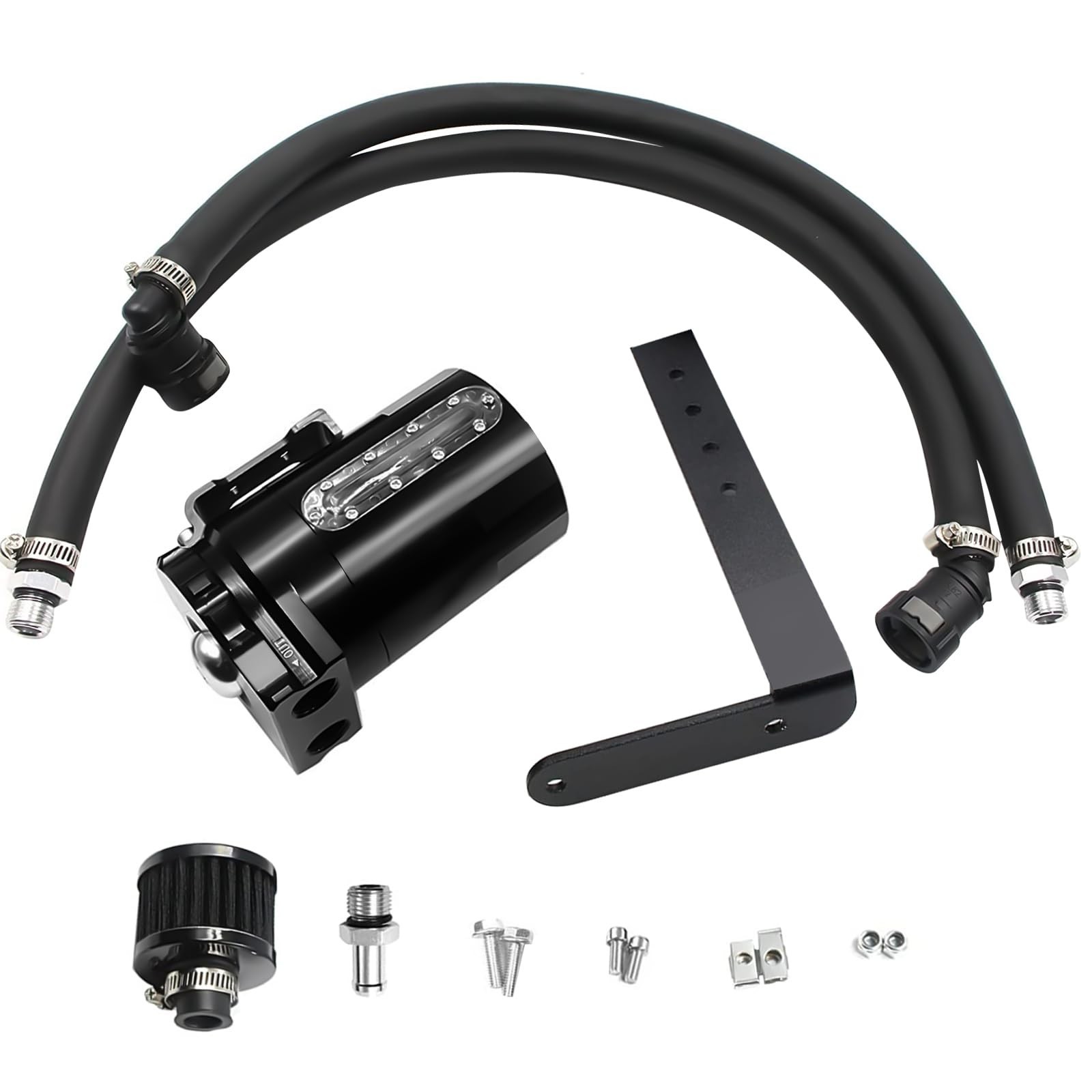 350ml Aluminum Oil Catch Can 2-Port Oil Separator Tank Compatible with Ford F...