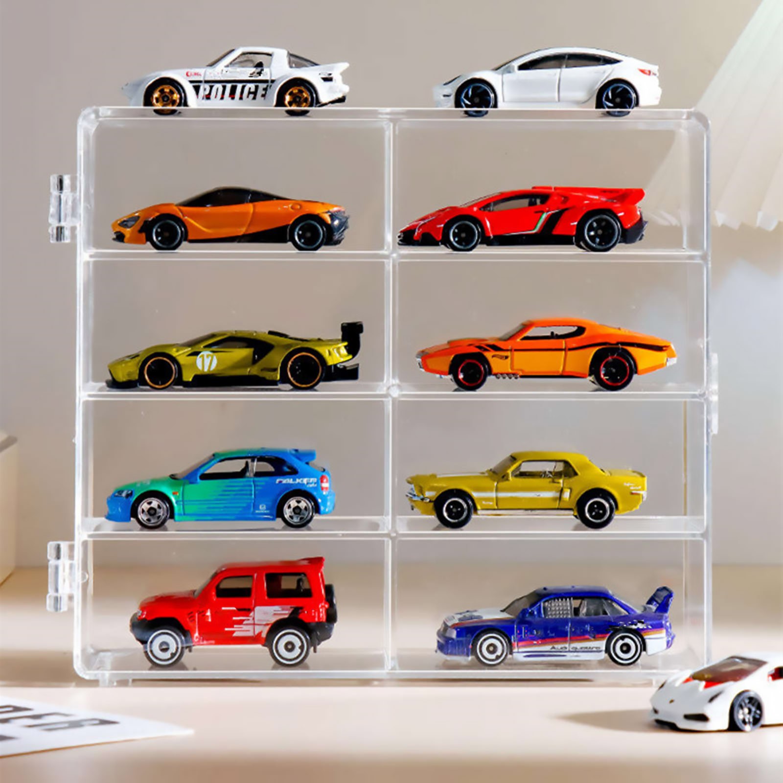 1/64 Scale Diecast Display Case 8 Compartment Clear Storage For Hot Wheels