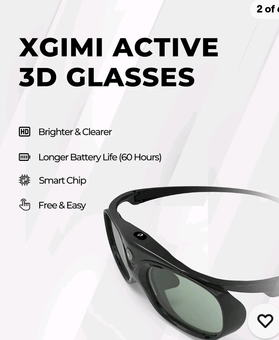 XGIMI Active 3D Glasses Black Built-In Lithium Battery XGIMI Active 3D Glasses