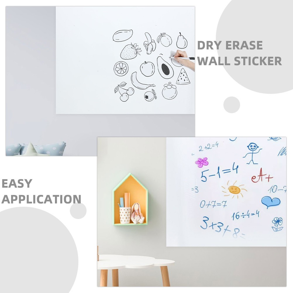 2 Pcs Dry Erase Wall Decal Whiteboard Sticker Electrostatic Board for Office