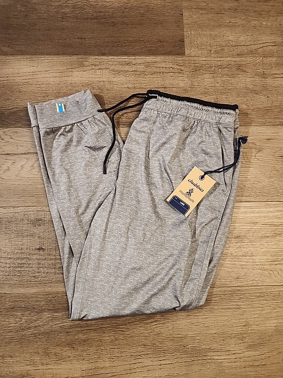 Chubbies Mens Large Movementum Jogger Gray Stretch Lounge Pants Wicking