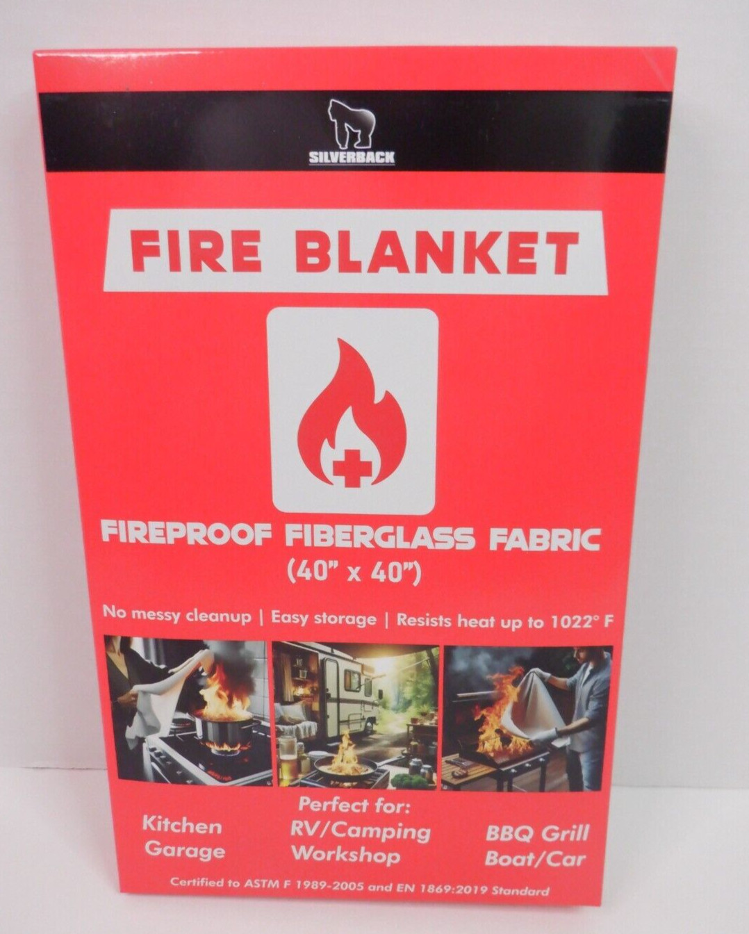 Silverback Fire Blanket - 100% Fiberglass Fabric 40”x40”