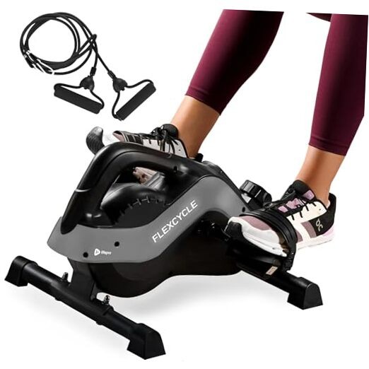 Under Desk Elliptical Machine & Mini Bike – Quiet Desk Bike Flexcycle Gray