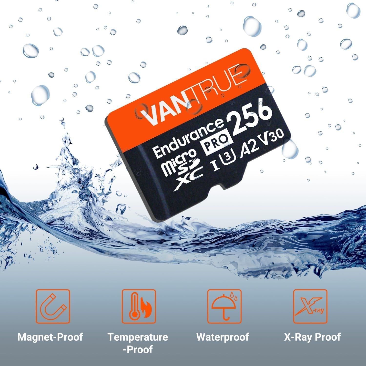 Vantrue 256GB High Speed Micro SD Card Class 10 Memory Card with Adapter for Cam