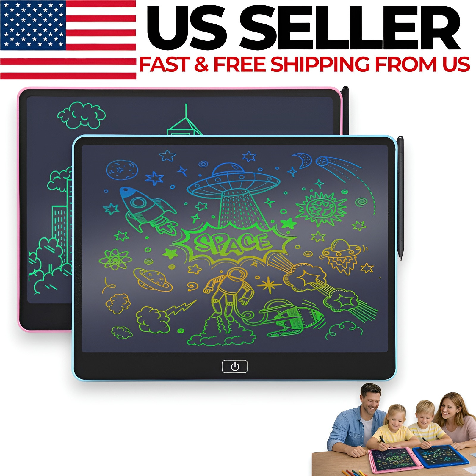 16" LCD Writing Tablet for Kids, Doodle & Drawing Board, Erase Lock, Stylus Pen