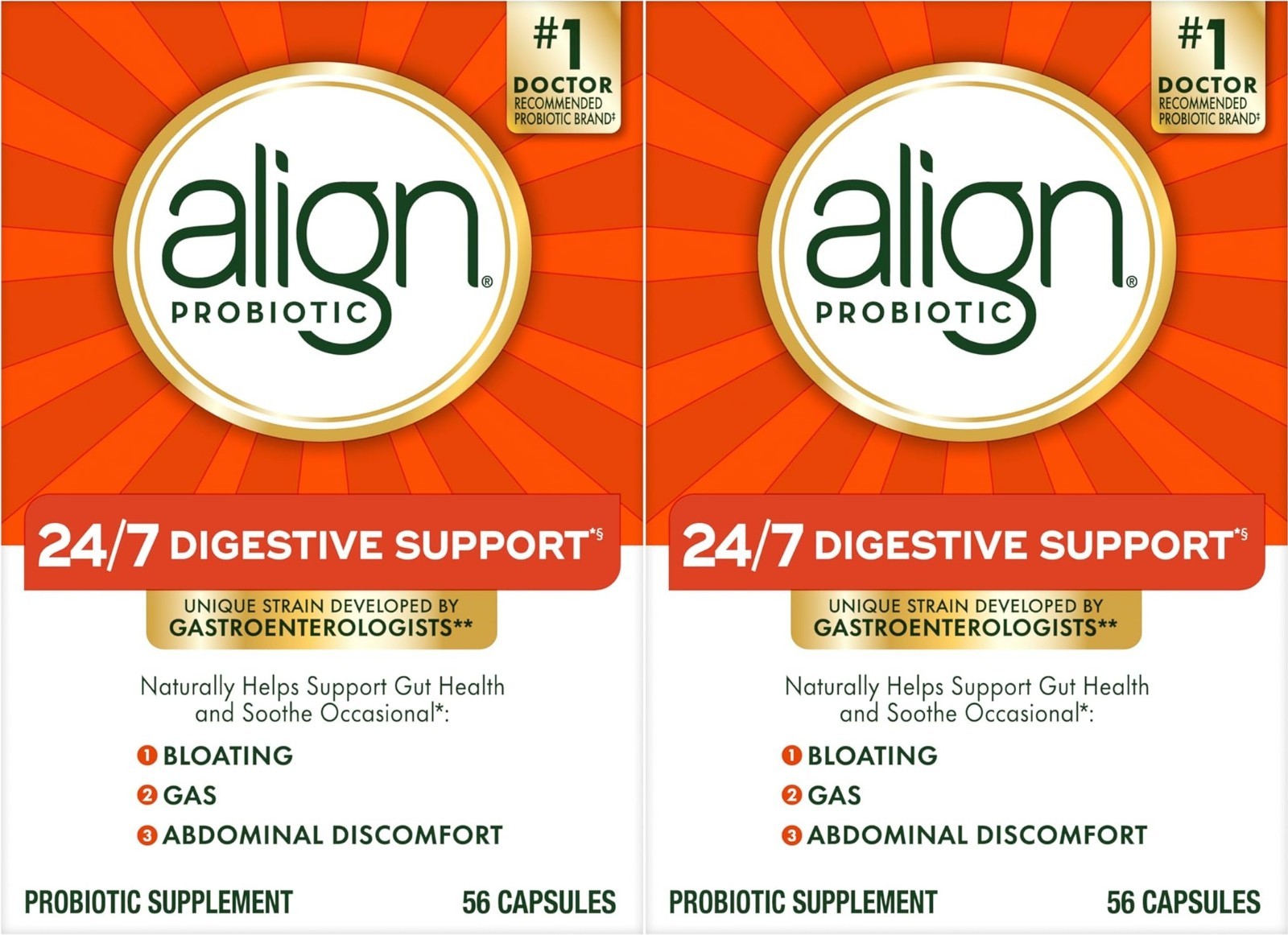 2 X ALIGN PROBIOTIC - DIGESTIVE SUPPORT - 56 X 2 = 112 CAPSULES - EXP. 6/2028