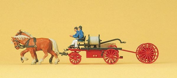 Preiser 30425 HO Scale Emergency - Horse-Drawn Fire Equipment Hand