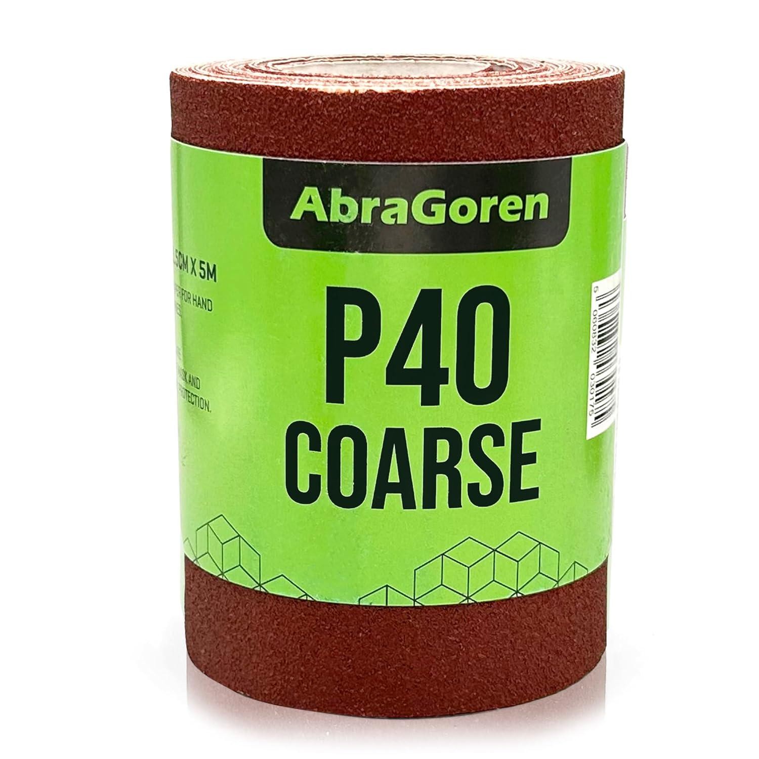 Sandpaper Roll - Coarse P40-11.5cm x 5m Sandpaper For Wood and Walls - Coarse 40