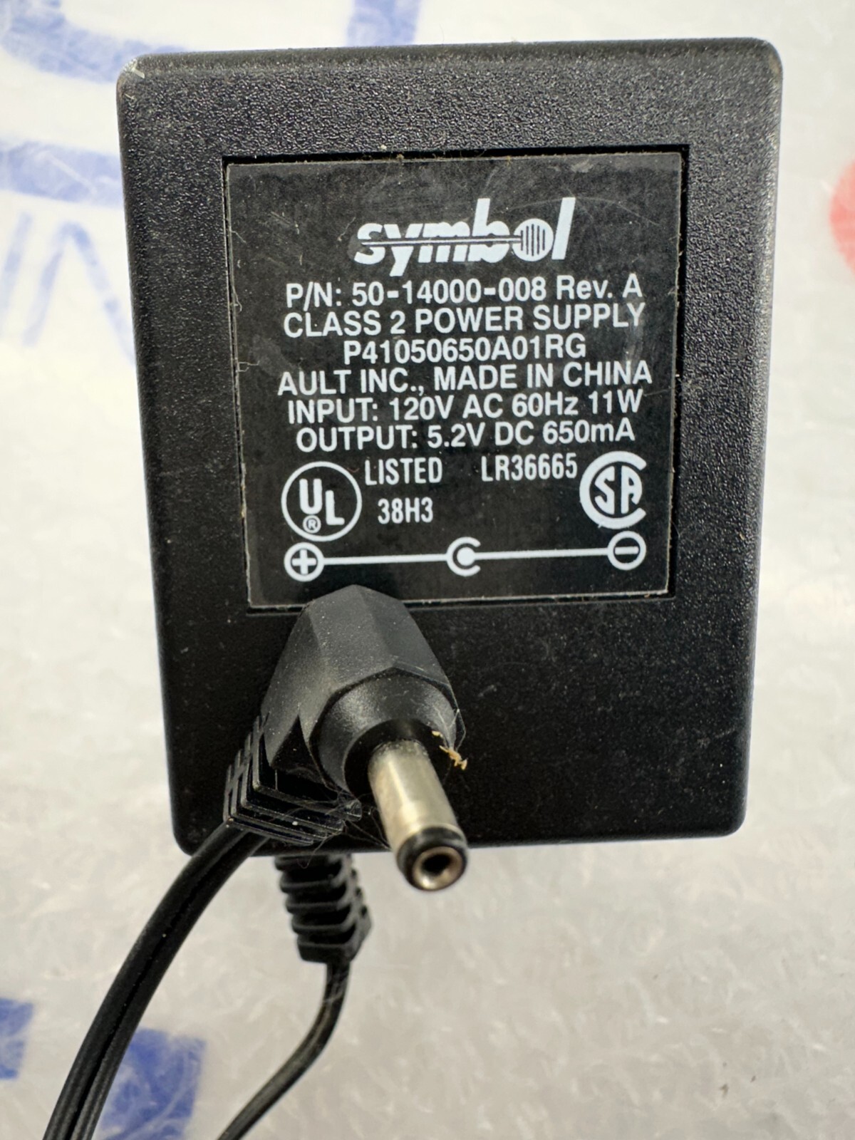 Symbol Barcode Scanner AC adapter 50-14000-008 5.2V 650mA Power Supply