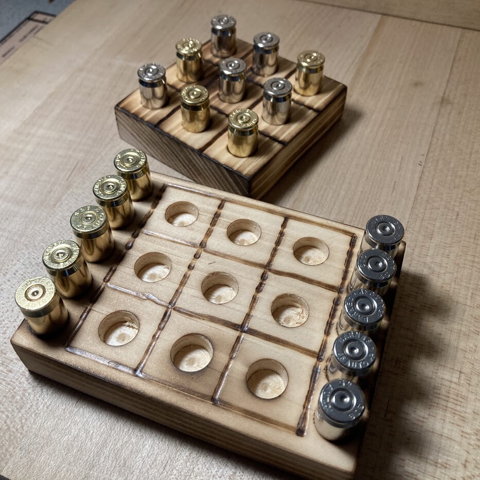 Tic Tac Toe Bullet Casing Board, Man Cave, Bar Teaser
