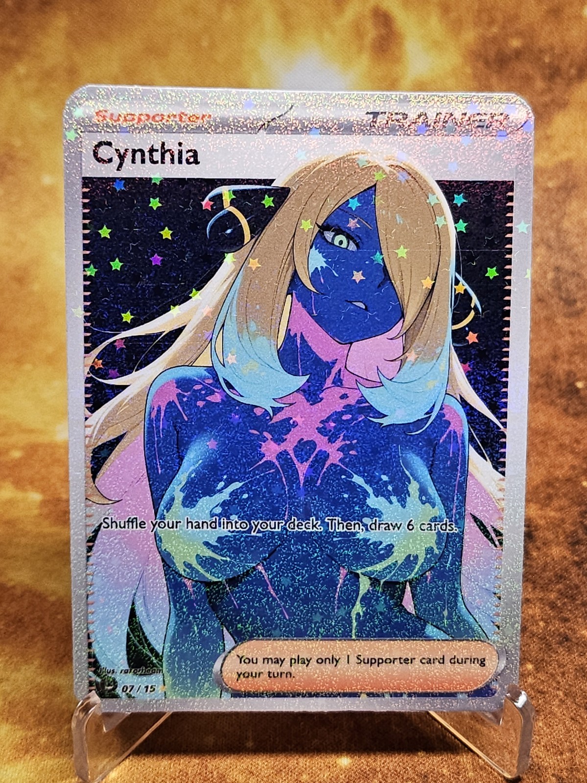Cynthia Holofoil Waifu Sexy Full Art Card PAINTED WORLD