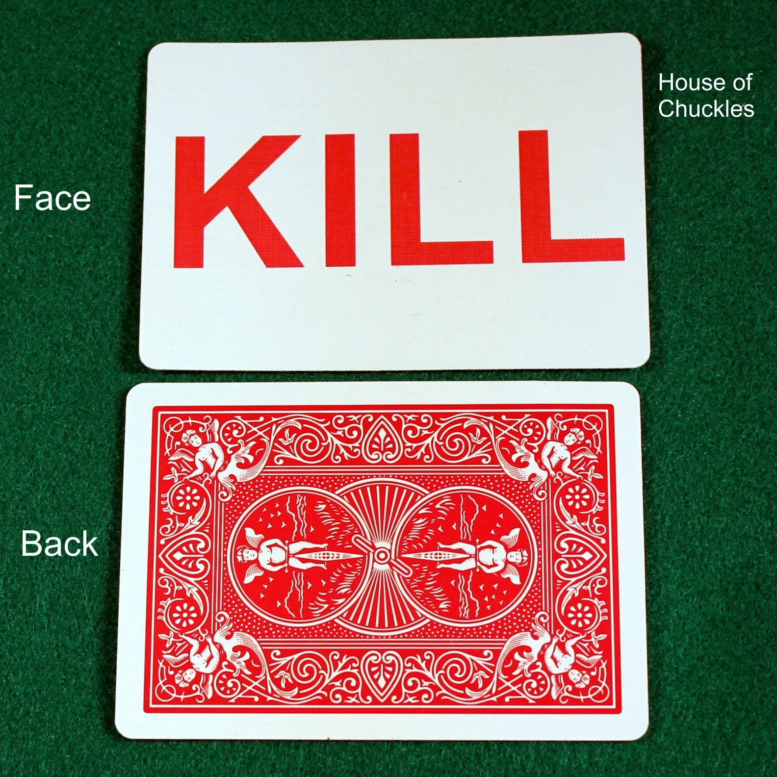 KILL, Bicycle Printed Gaff Card, Red