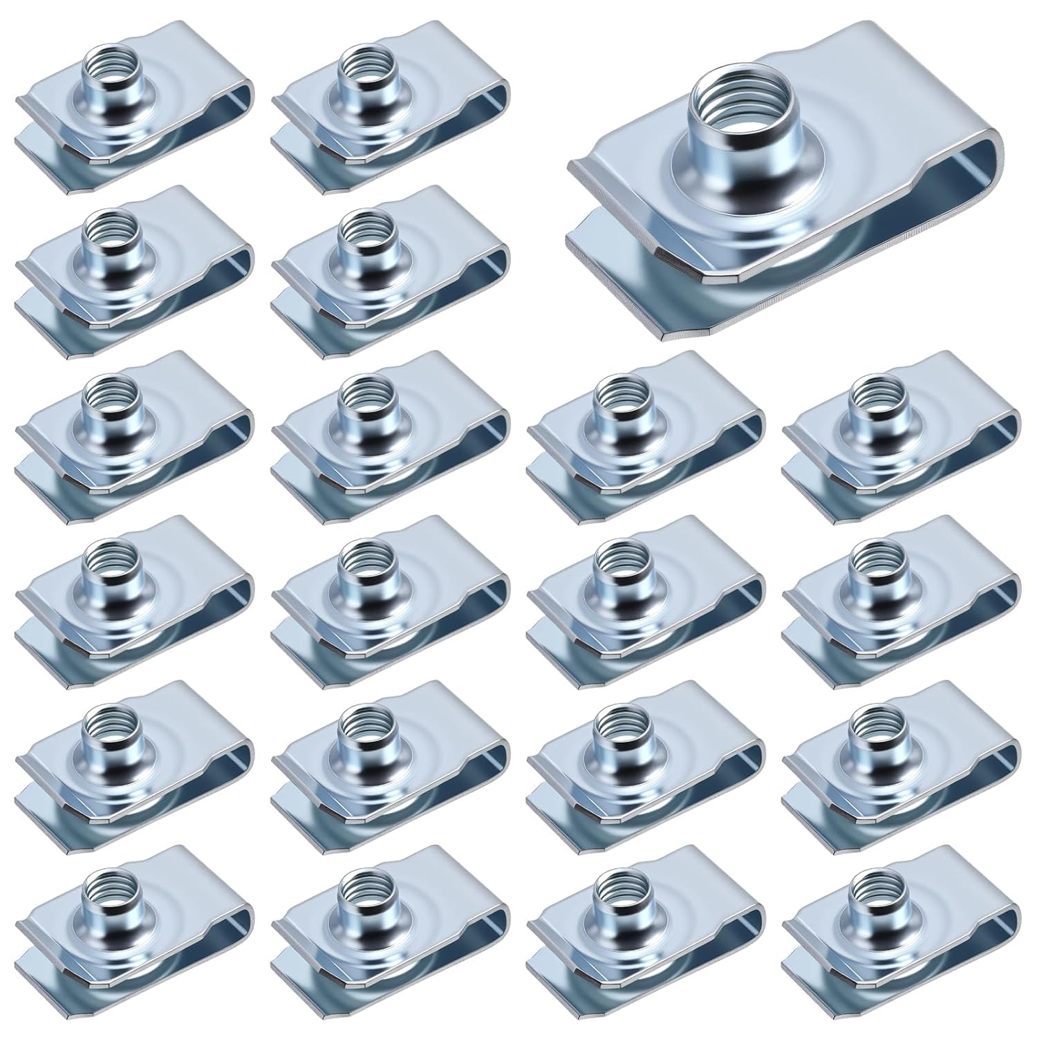 20 Pcs Extruded U Type Nuts, Stainless Steel U Clips 1/4"-20 U-nut Fastener