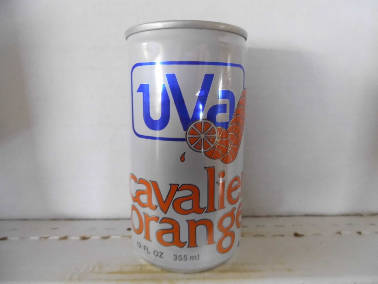 UVA CAVALIER ORANGE C/S ALUM. SODA CAN~SOUTHSIDE BEVERAGE, PETERSBURG VIRGINIA