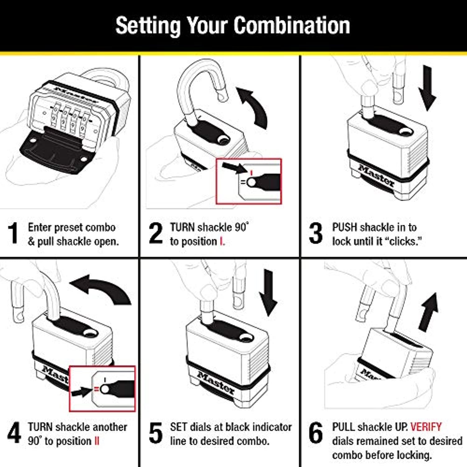 Master Lock Outdoor Combination Lock, Heavy Duty Weatherproof Padlock,