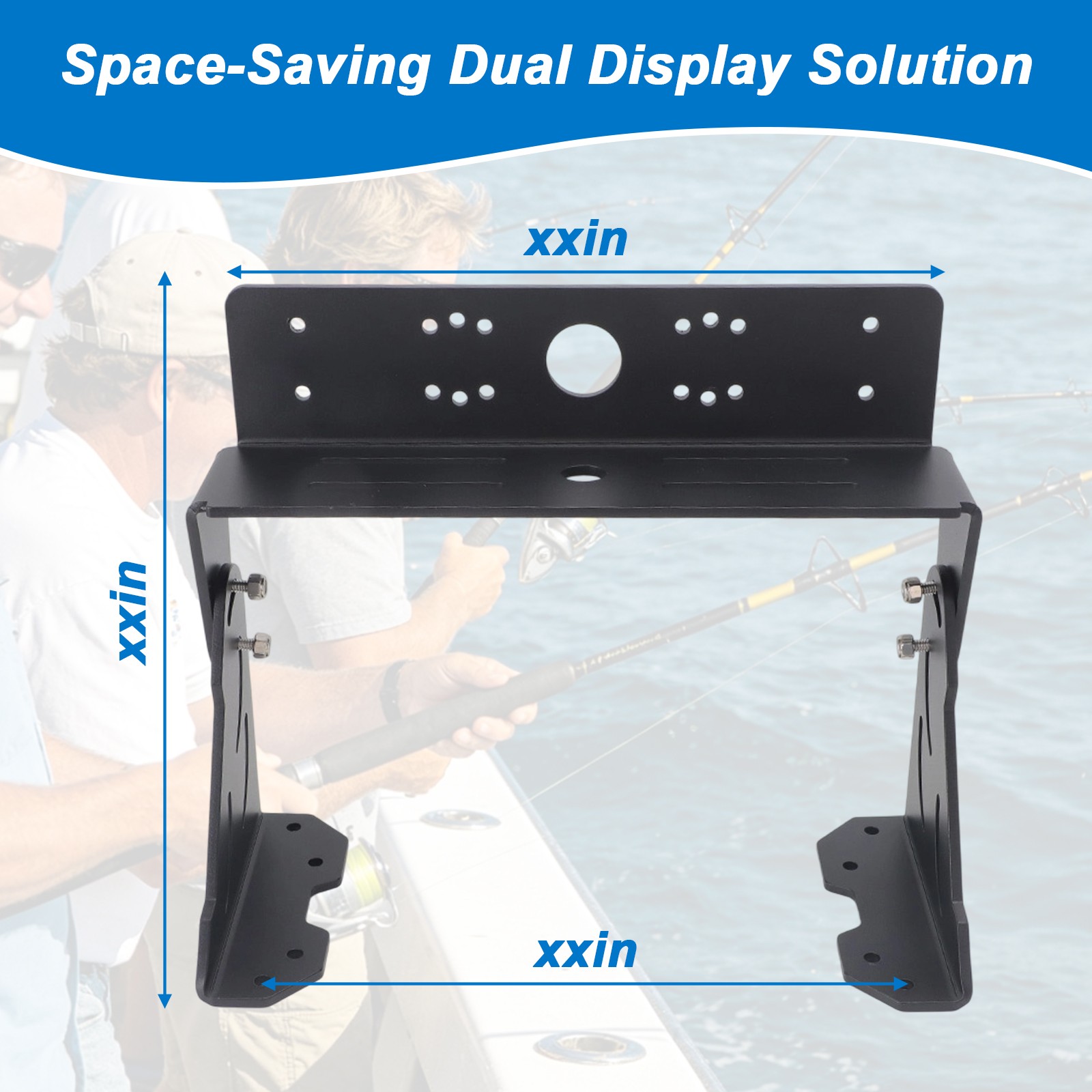 Universal Dual Graph Mount Kit For Fish Finder Graph Mount Heavy-Duty Adjustable
