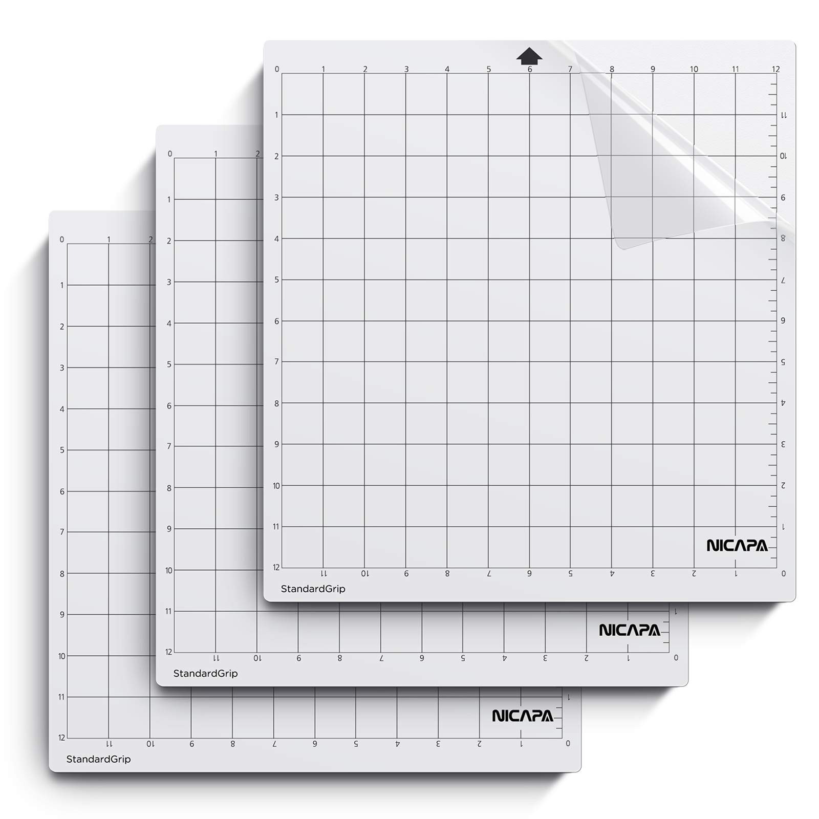 Nicapa Cutting Mat for Silhouette Cameo 3/2/1 [Standardgrip,12x12 inch,3pack]...