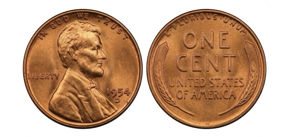 1954 D 1955D Lincoln Cent Wheat Penny Uncirculated UNC BU