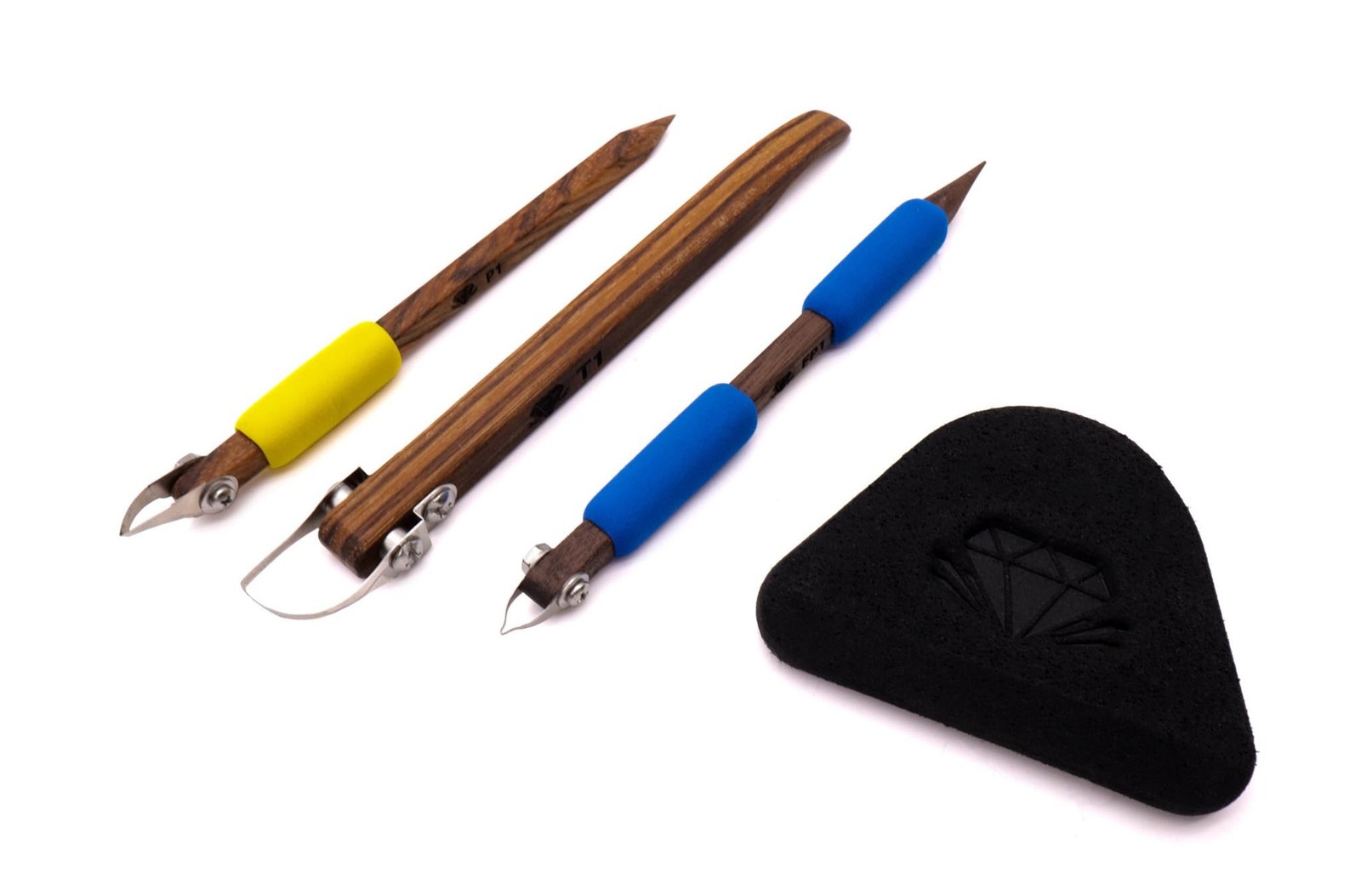 DiamondCore Tools: 4-Pack Pottery Carving, Trimming, Sgraffito, Sponge Set ̵