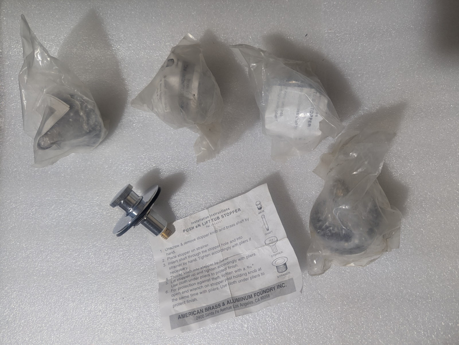 AB&A ALL METAL HEAVY Stopper Push Lift Lot Of 5 American Brass Aluminum Foundry