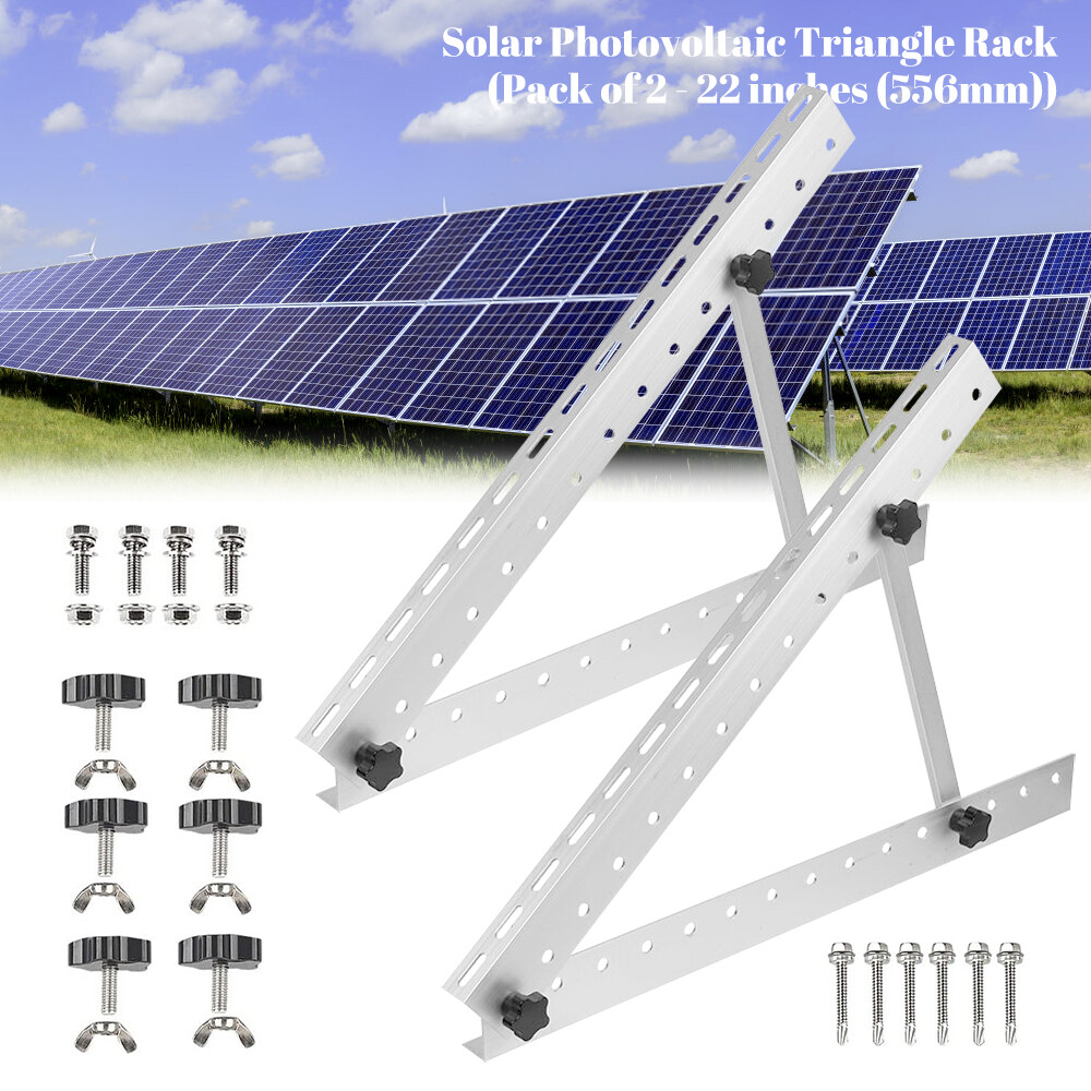 22" Solar Panel Mounting Frame Brackets Shed Boat Ground Mount Adjustable Angle