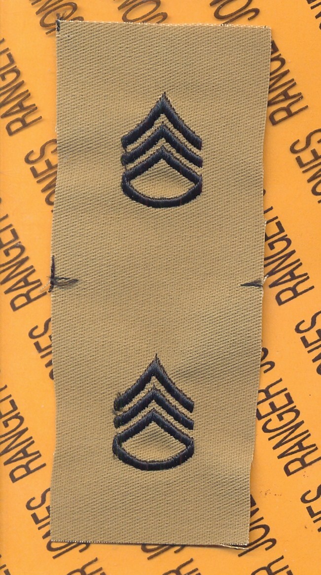 US ARMY Enlisted STAFF SERGEANT SSG E-6 Desert DCU rank patch set