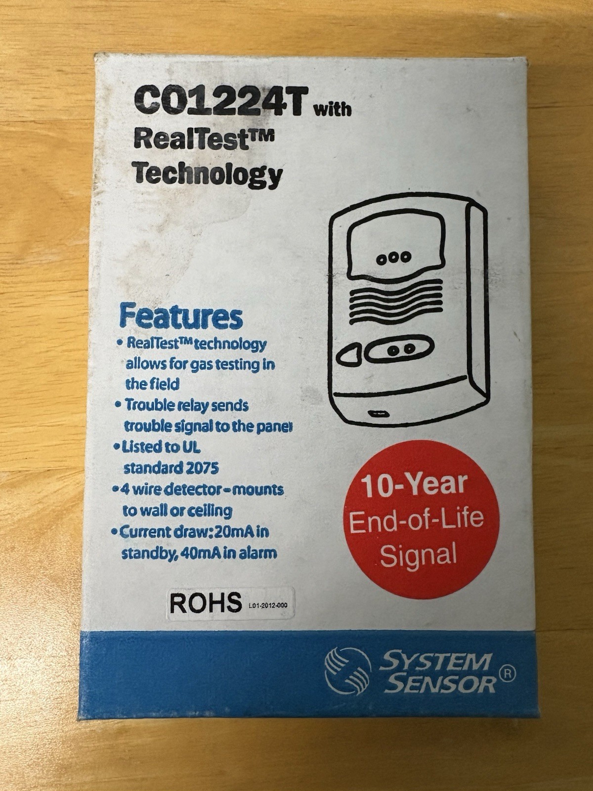 System Sensor CO1224T With Real Test Technology