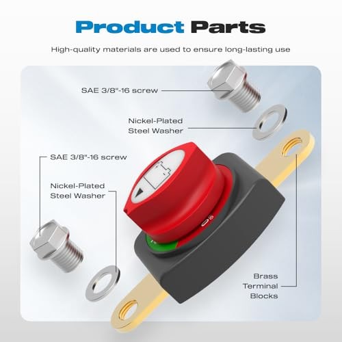 Battery Disconnect Switch, On/Off Side Post Battery On-Off-275A-Side Post
