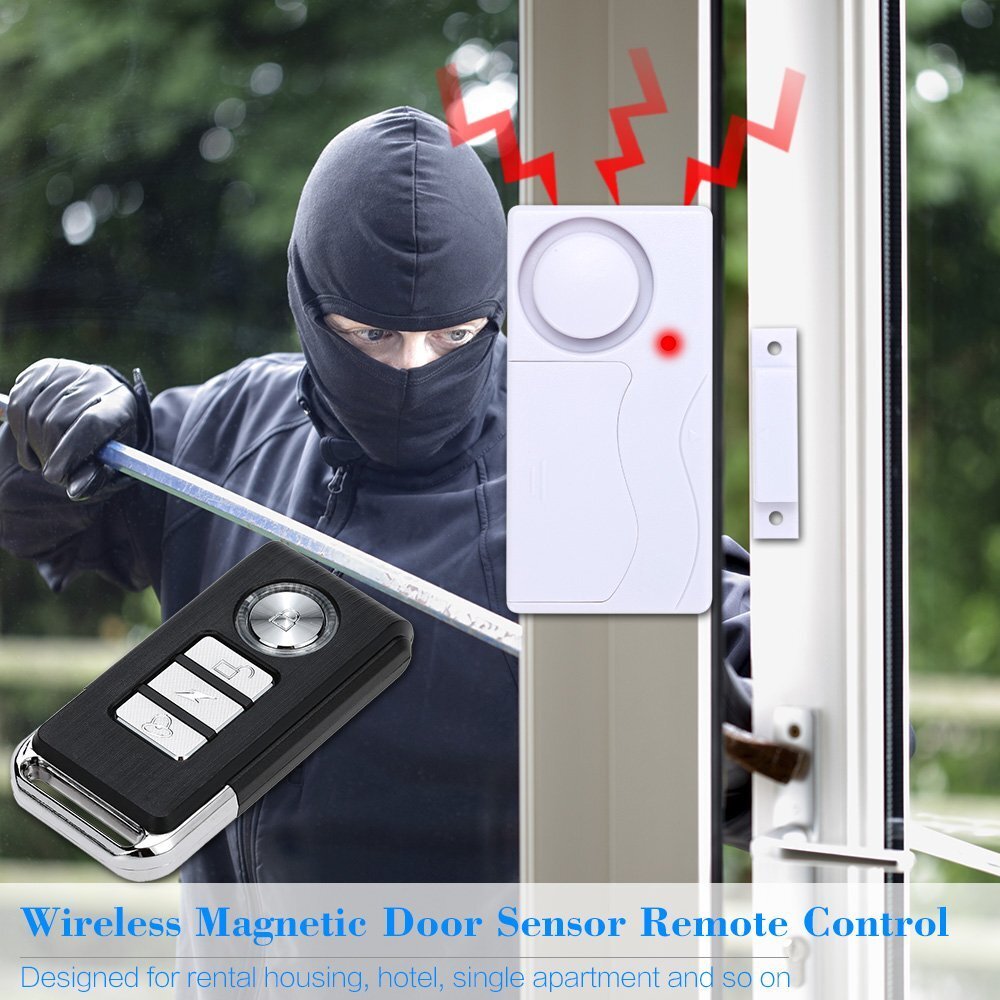 White Simple Department Security Window 2 Alarm Sensitive Trigger Strong Signal
