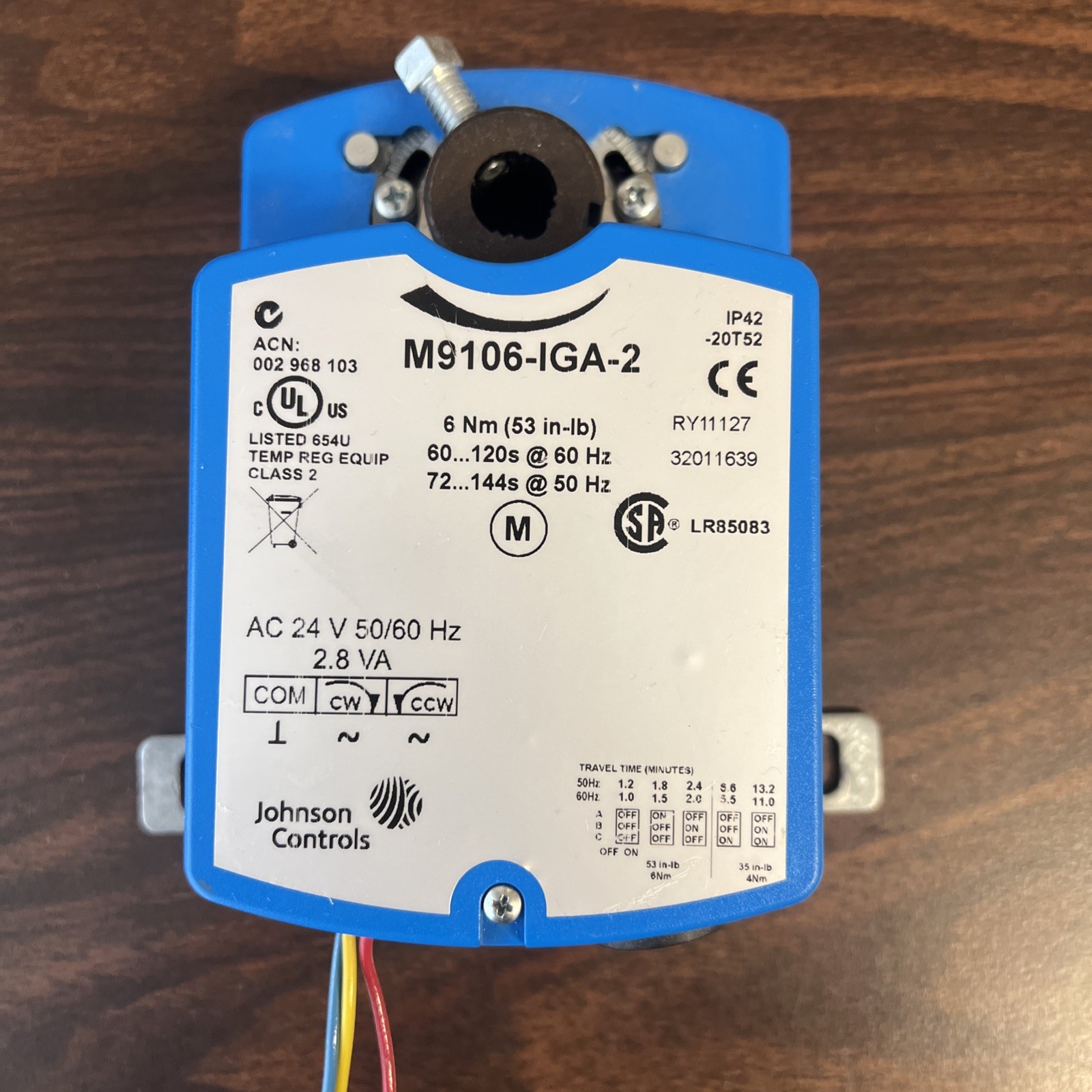 Johnson Controls Actuator M9106-1GA-2 24VAC 53in-lb