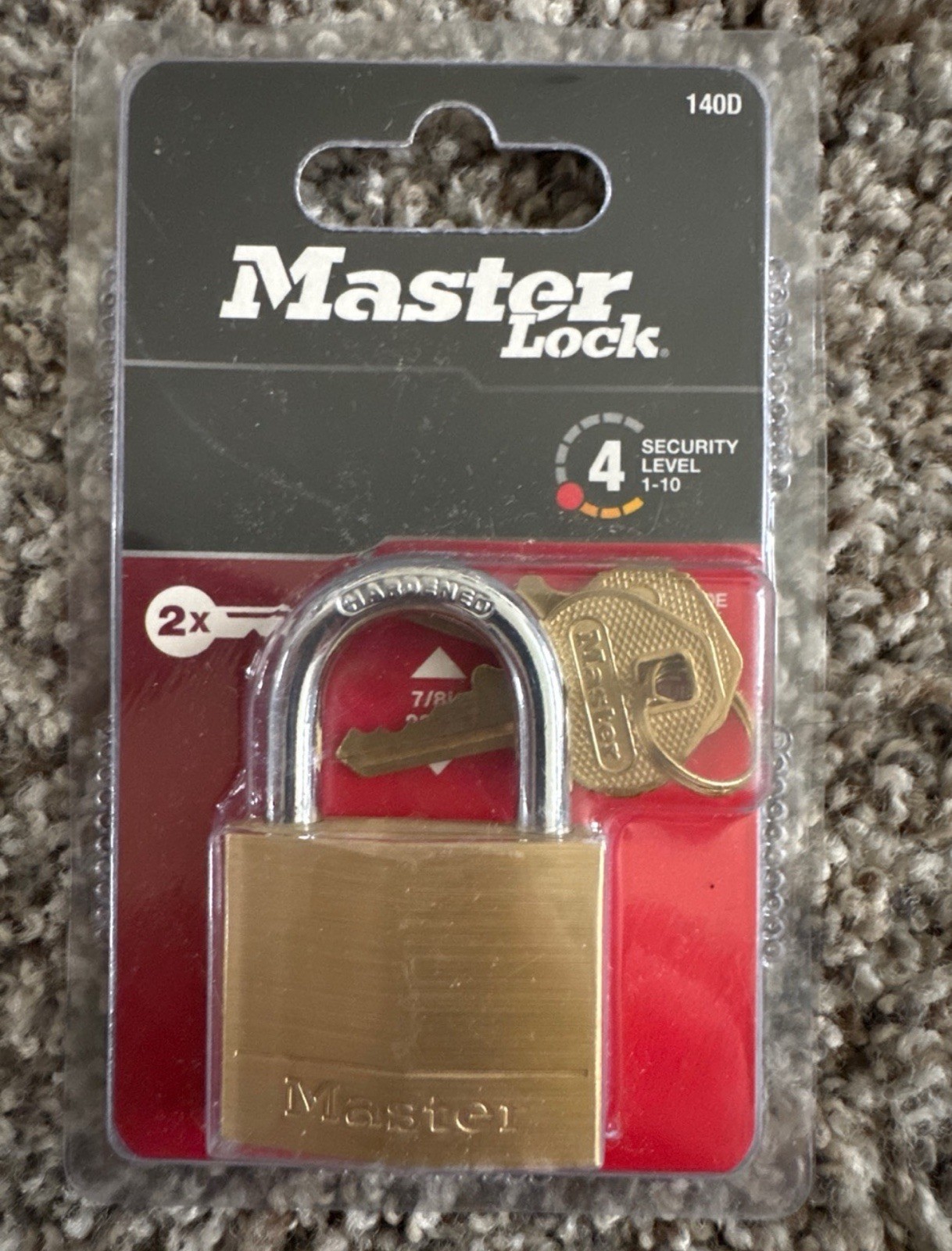 Master Lock 140D Brass Body Padlock with 2 keys