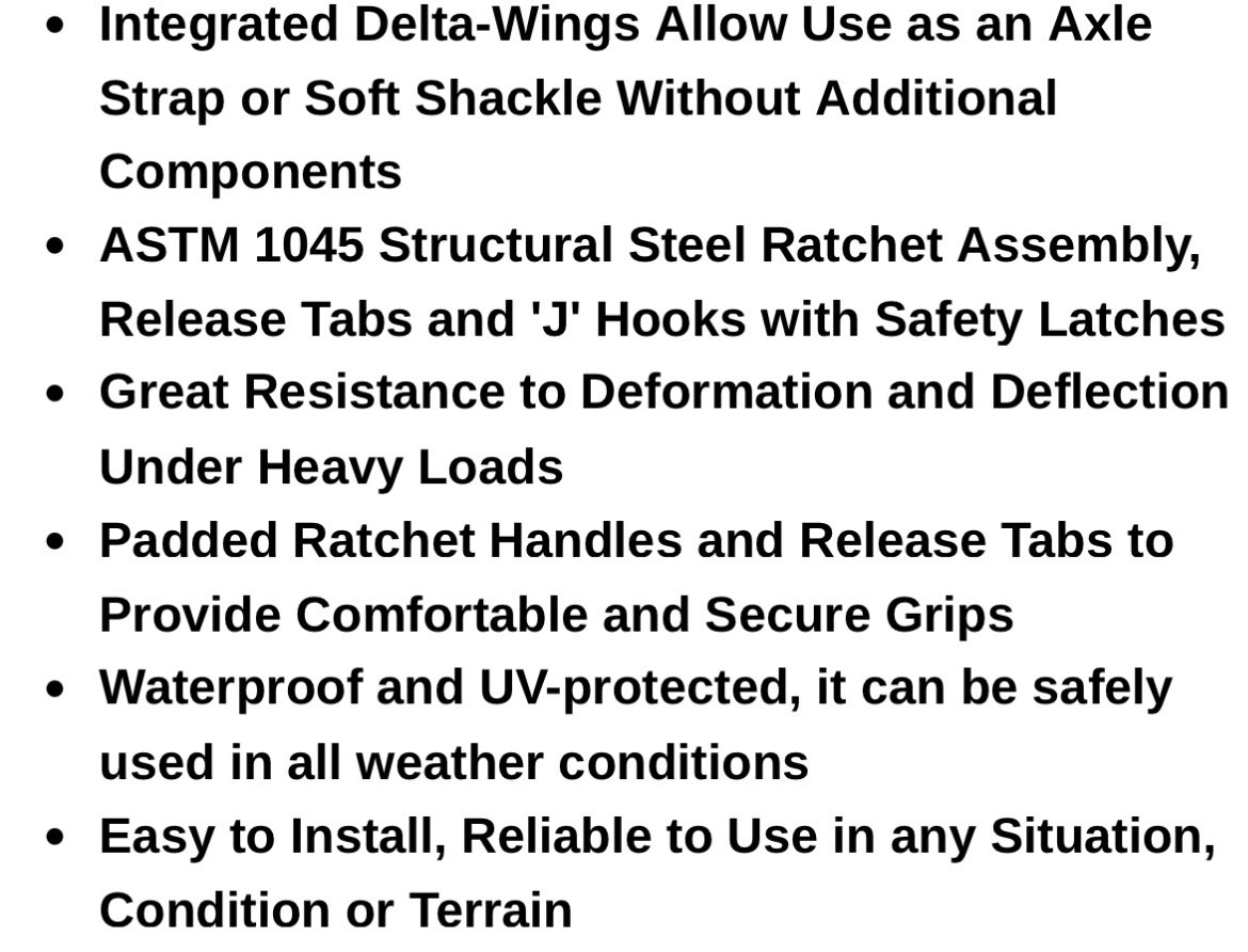 Heavy Duty Ratchet Straps 2 Pack W/ Carrying Case