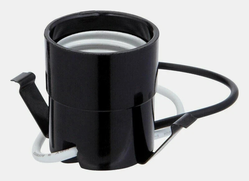 Jandorf SNAP-IN Phenolic Medium Base (E26) U-Clip SOCKET 1pk Shallow Mount 60539
