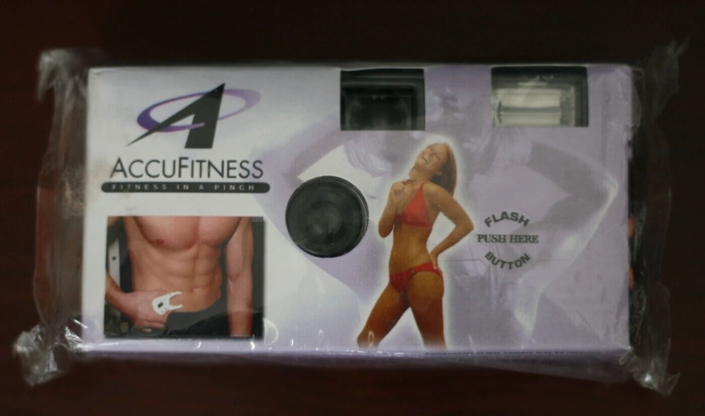 ACCUFITNESS Disposable Camera with Flash, Collectible Fitness Advertising/Sealed