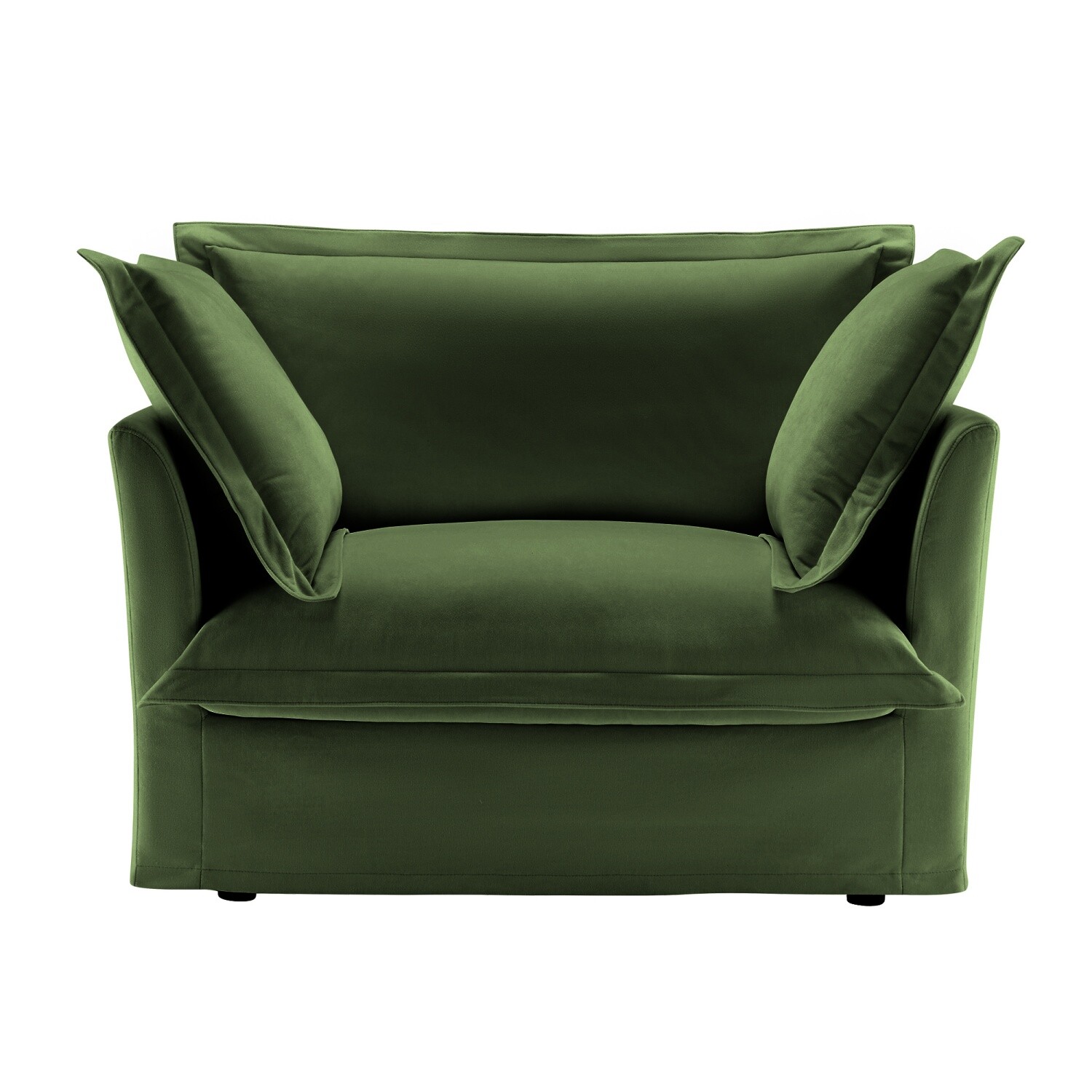 Single Sofa Upholstered Armchair Living Room Furniture with Pillows Green/Blue